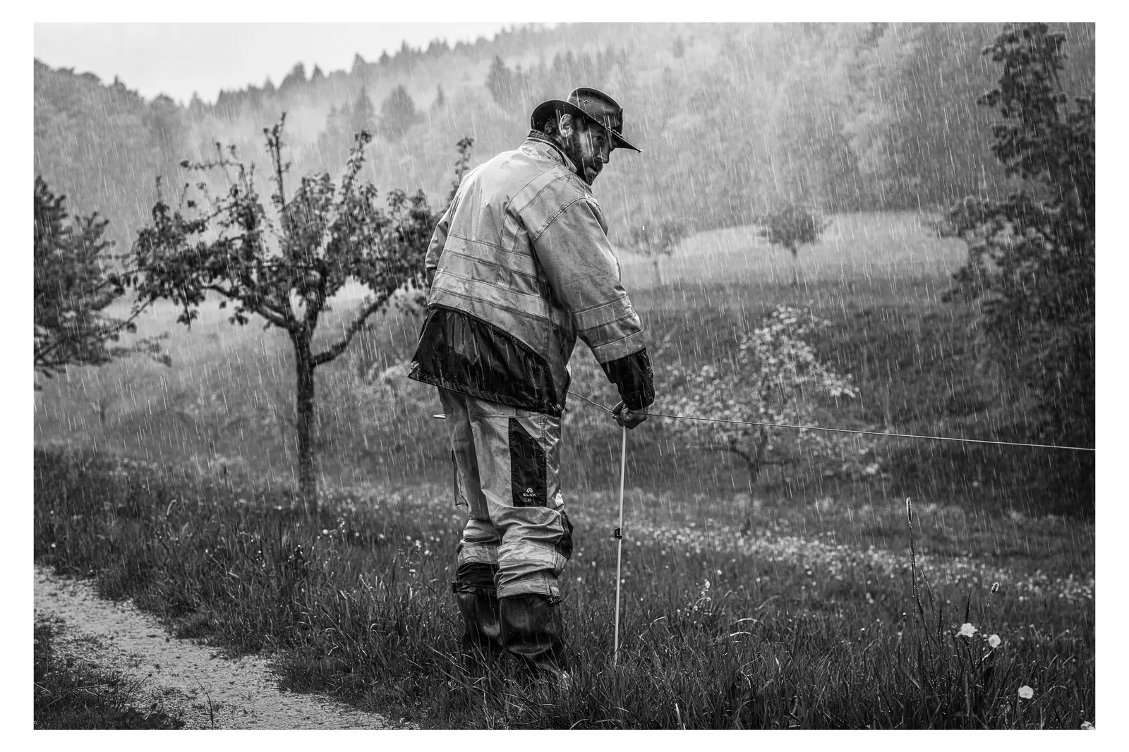 Bergbauer Thomas bei seiner harten Arbeit