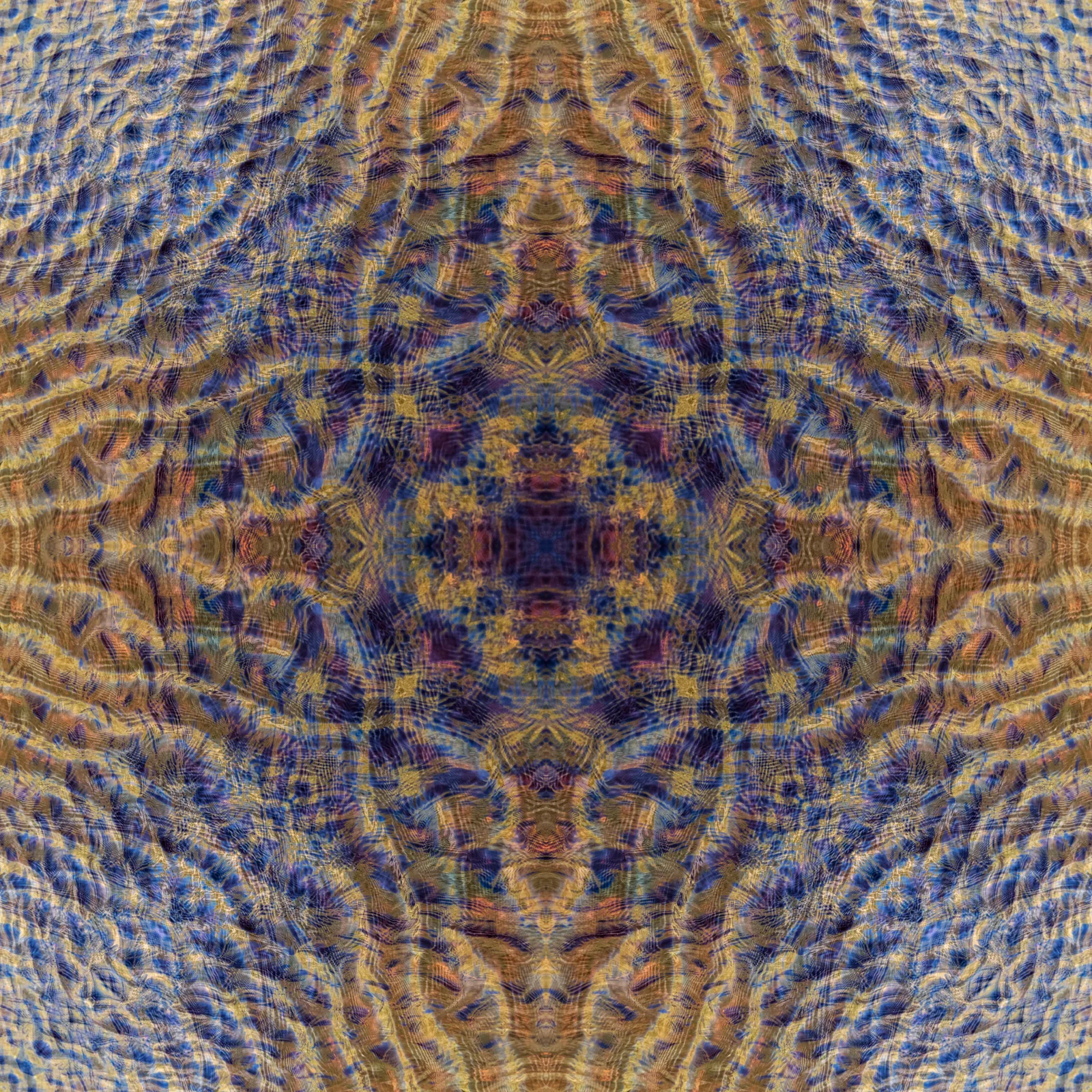 Mandala aus feinen Wellen in der schottischen Strath Bay am Abend