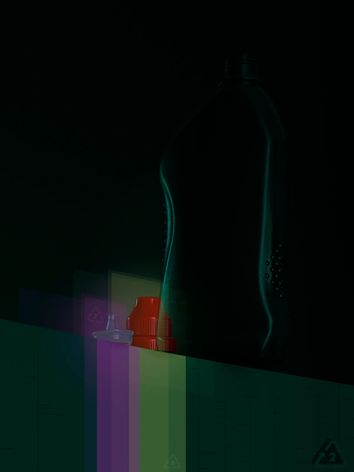 Plastic cleaning bottle, components