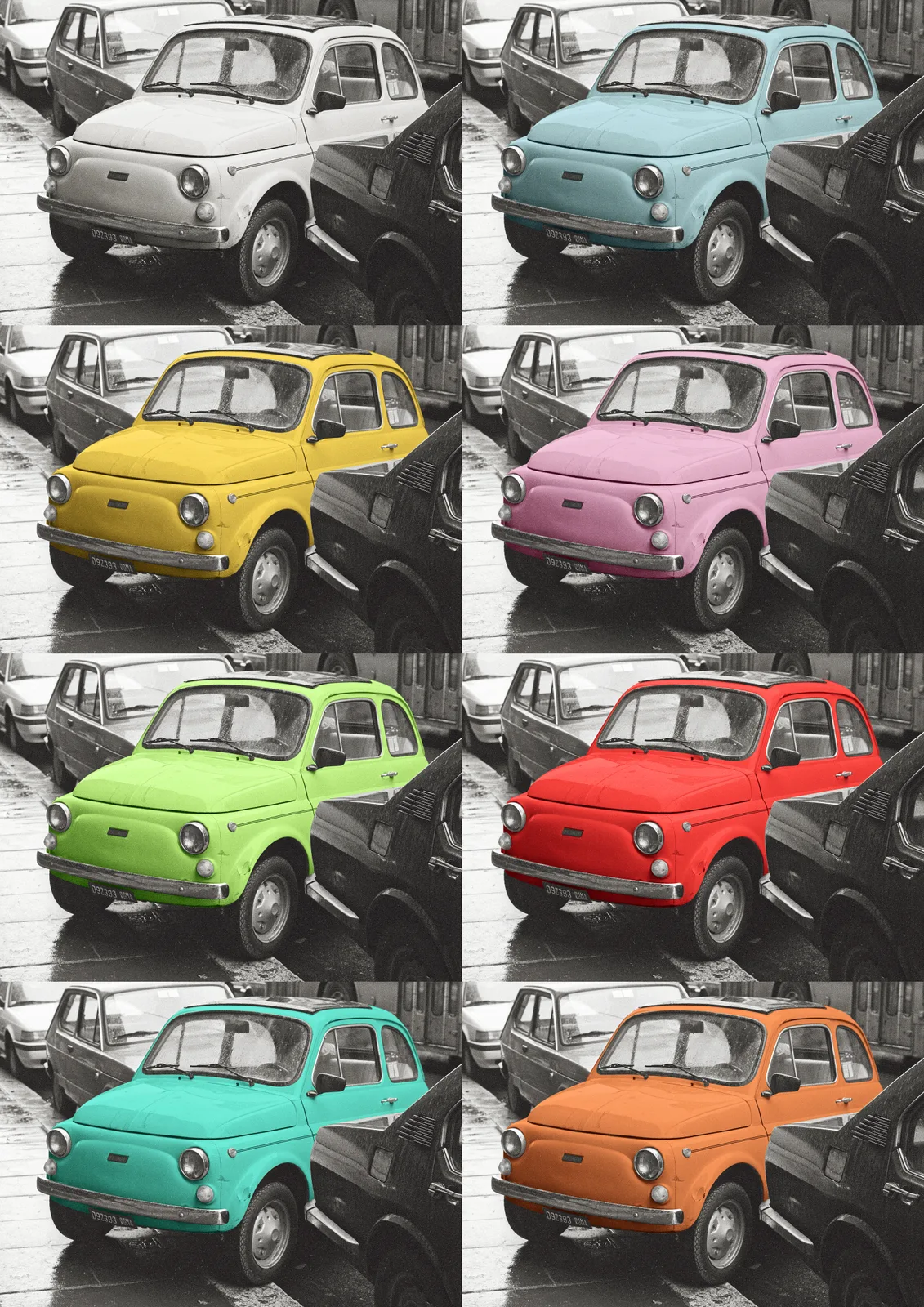 Fiat Cinquecento, imposing its presence in Rome (Black and white and POP versions)