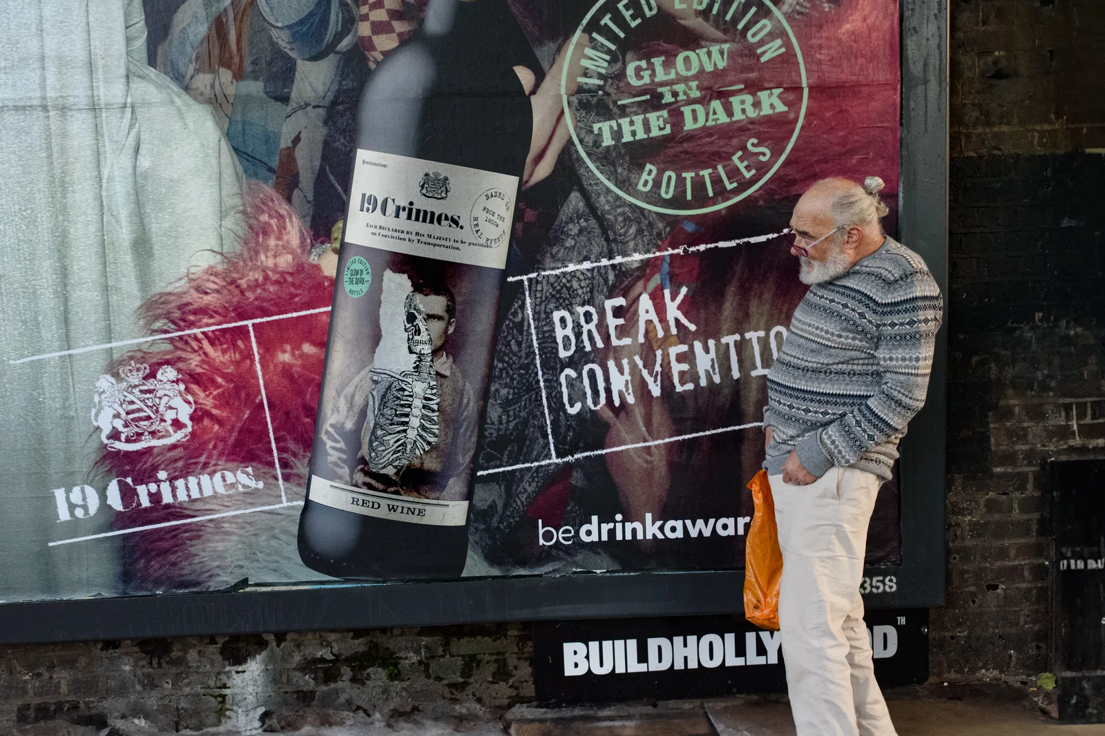 Wine commercial and the man
