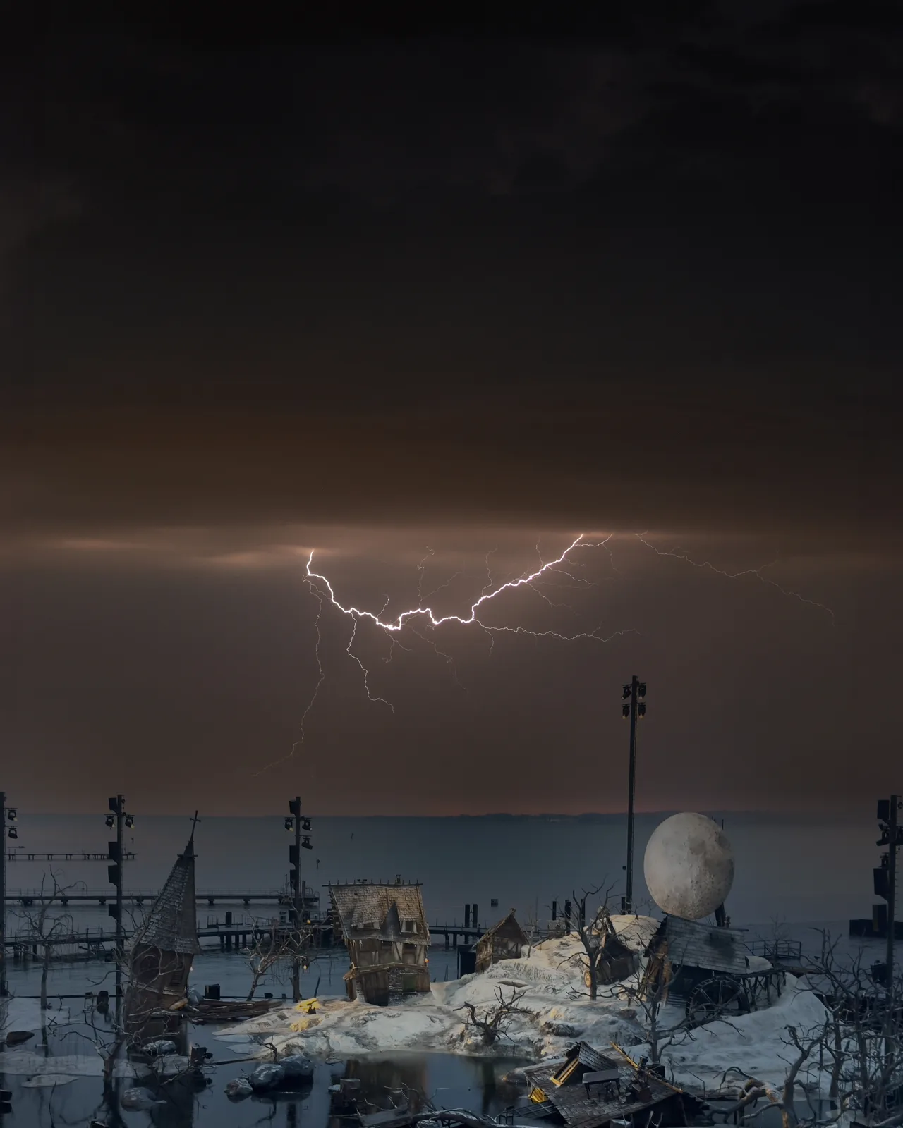 Gewitter über der Seebühne Bregenz