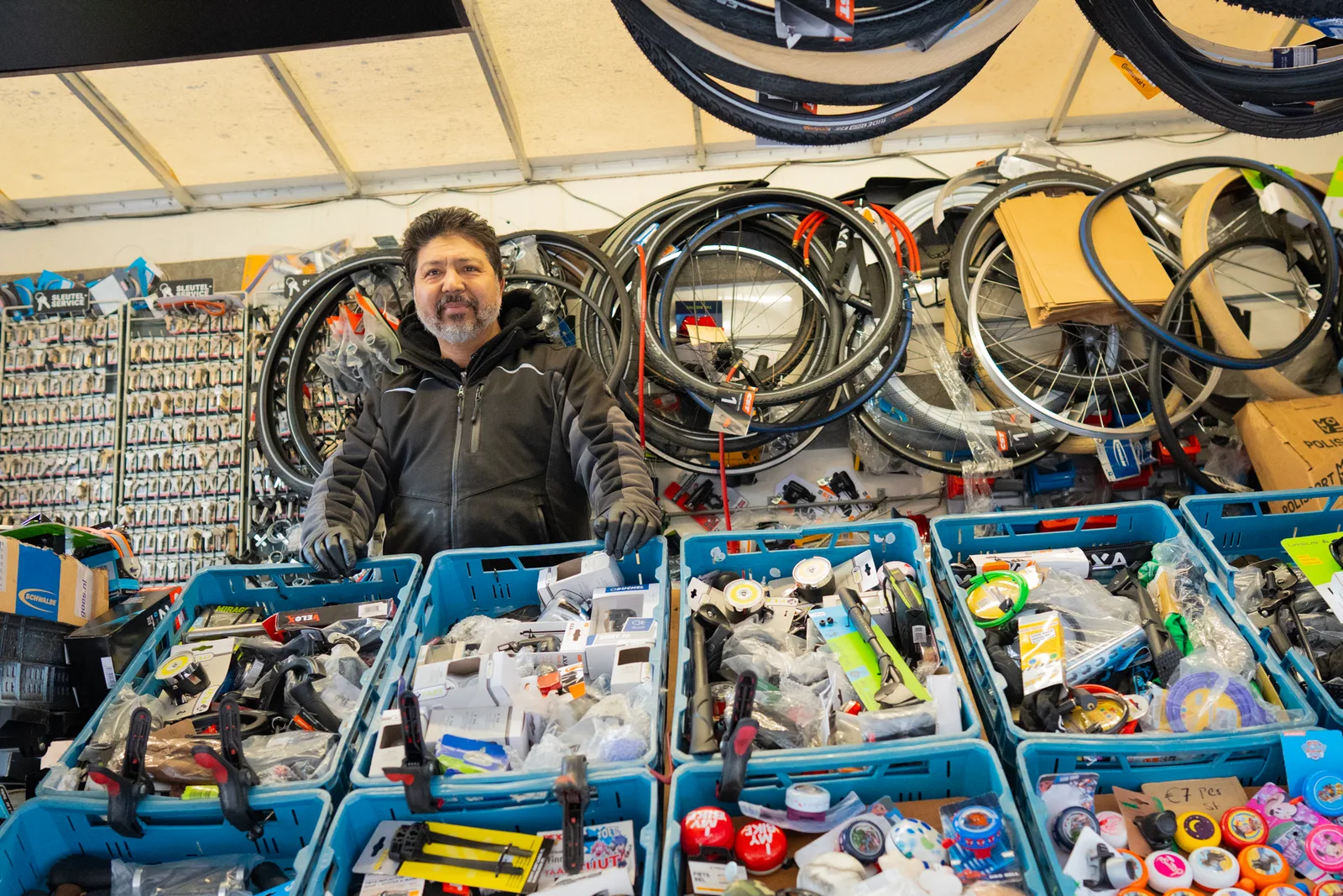 Bike repairs - a business not to be missed at markets in the Netherlands