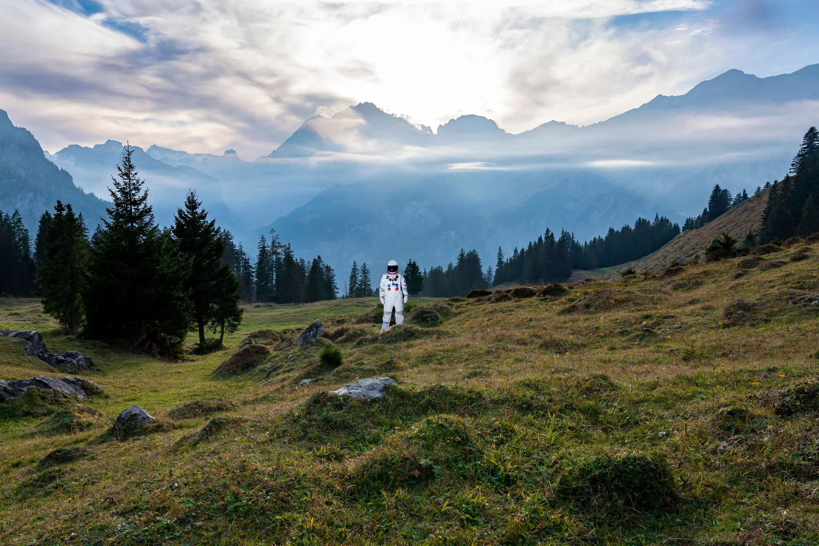 Astronaut in the Alps