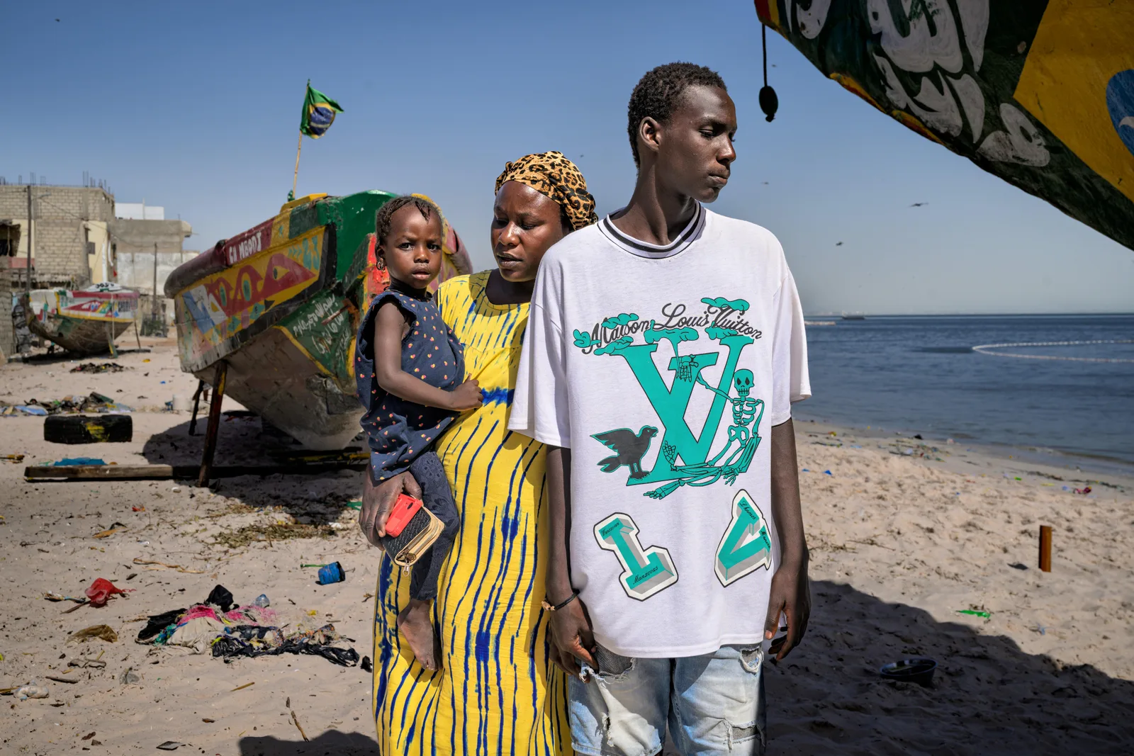 Diop Mbaye Sarr und seine Mutter Yacine Gueye  wollen  mit einem Fischerboot nach Spanien