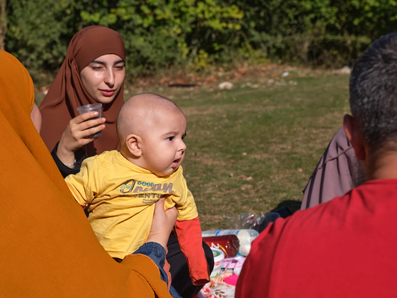 Picknick einer muslimischen Familie